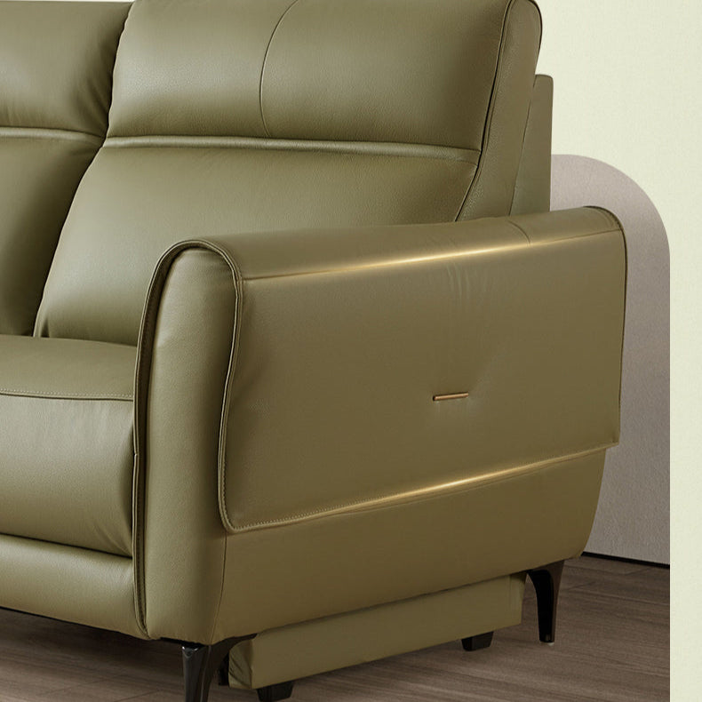 KUKA #6099 3-Seater Zero Wall Top Grain Leather Electric Recliner Sofa (Factory Direct) picket and rail