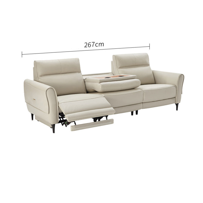 KUKA #6099 3-Seater Zero Wall Top Grain Leather Electric Recliner Sofa (Factory Direct) picket and rail