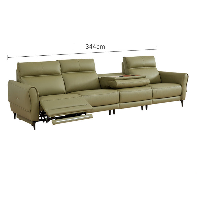 KUKA #6099 3-Seater Zero Wall Top Grain Leather Electric Recliner Sofa (Factory Direct) picket and rail