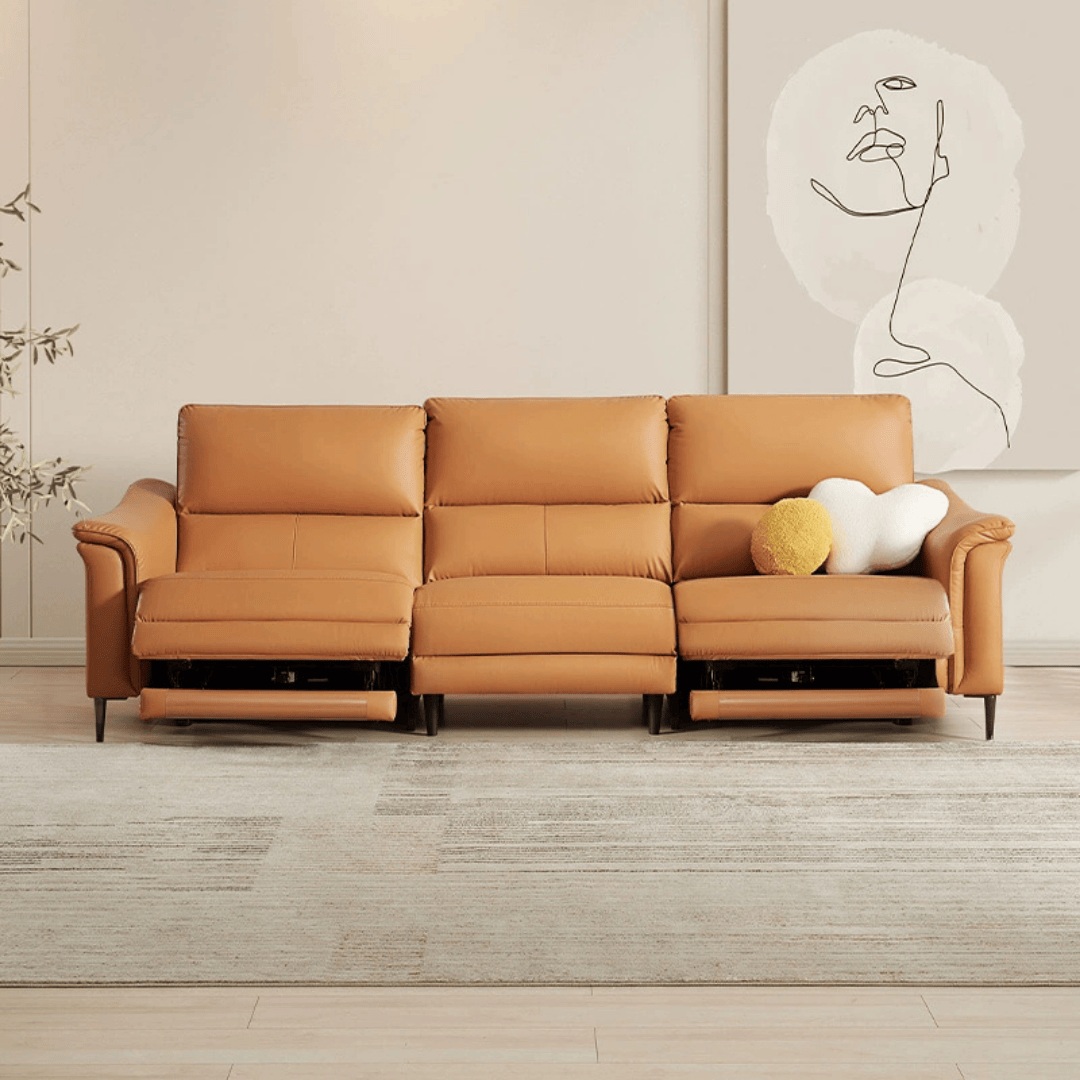 KUKA #6103 3-Seater Performance Leather Sofa (Factory Direct) picket and rail