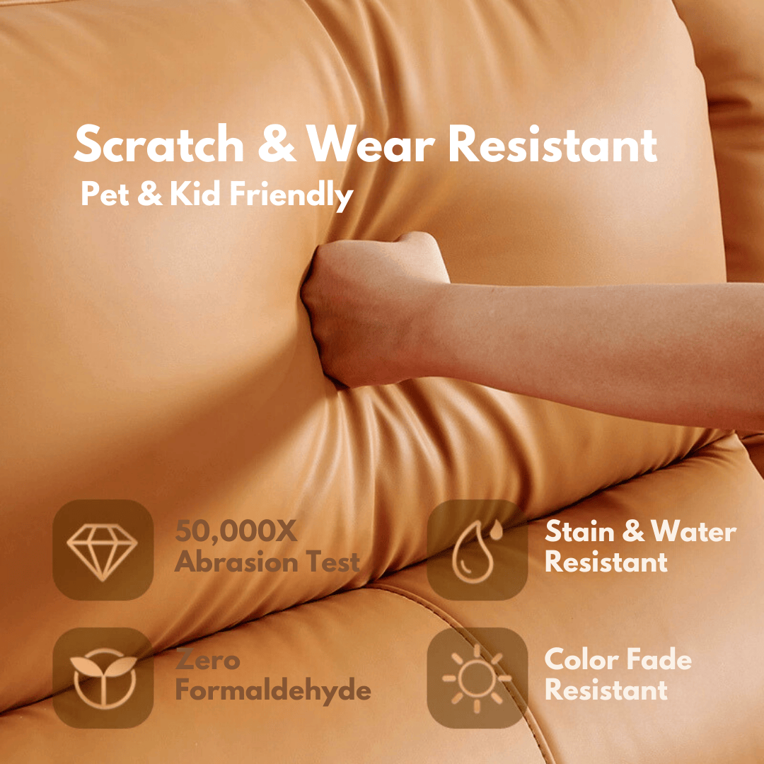 KUKA #6103 3-Seater Performance Leather Sofa (Factory Direct) picket and rail