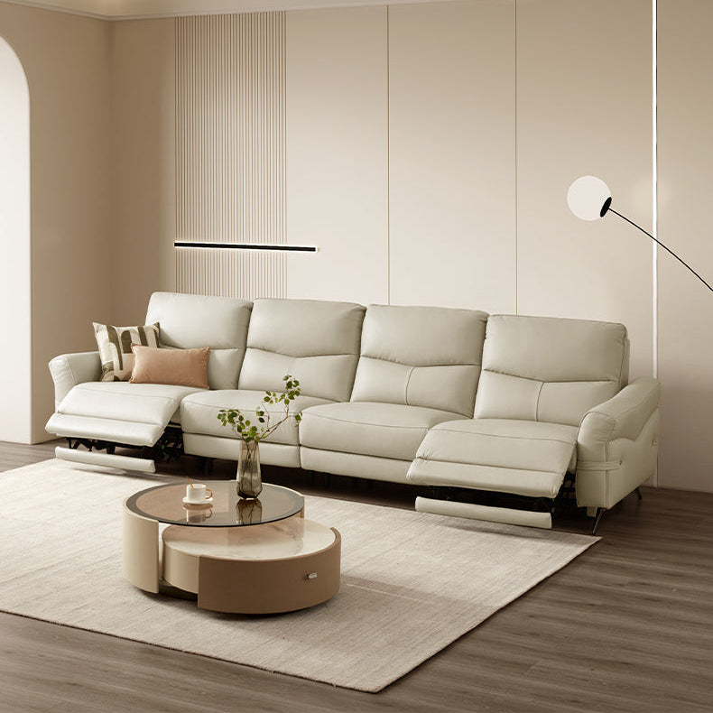 KUKA #6106 3-Seater Zero Wall Top Grain Leather Electric Recliner Sofa (Factory Direct) picket and rail