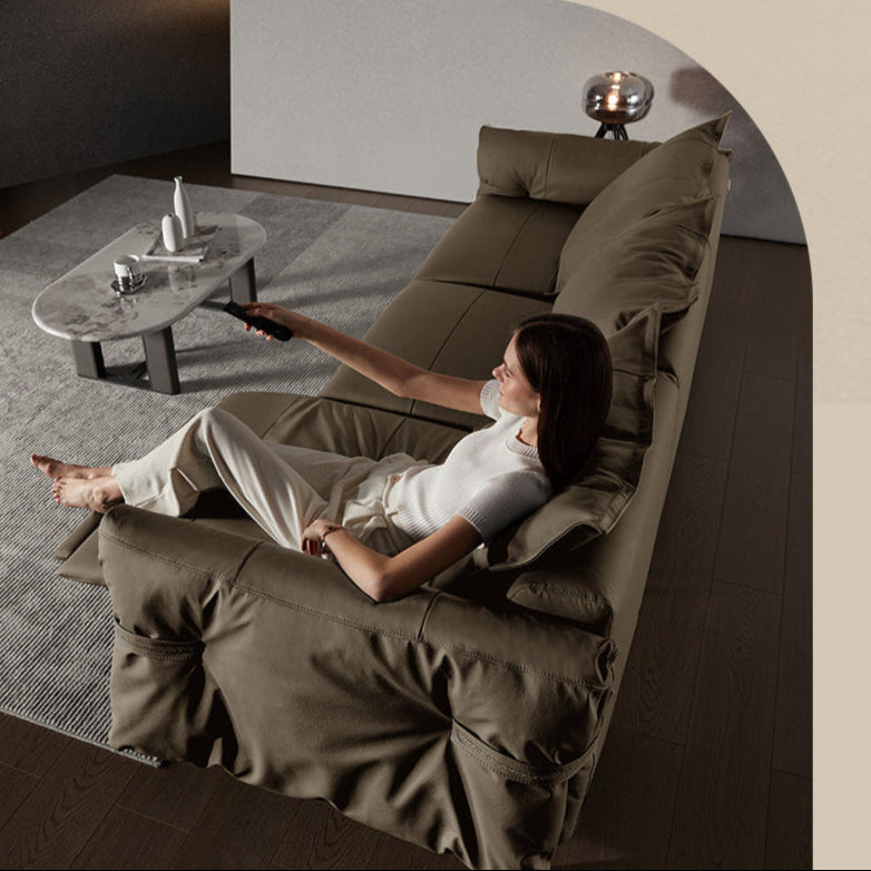 KUKA #6119 3-Seater 3.05m Zero Wall Top Grain Leather Electric Recliner Sofa (Factory Direct) picket and rail