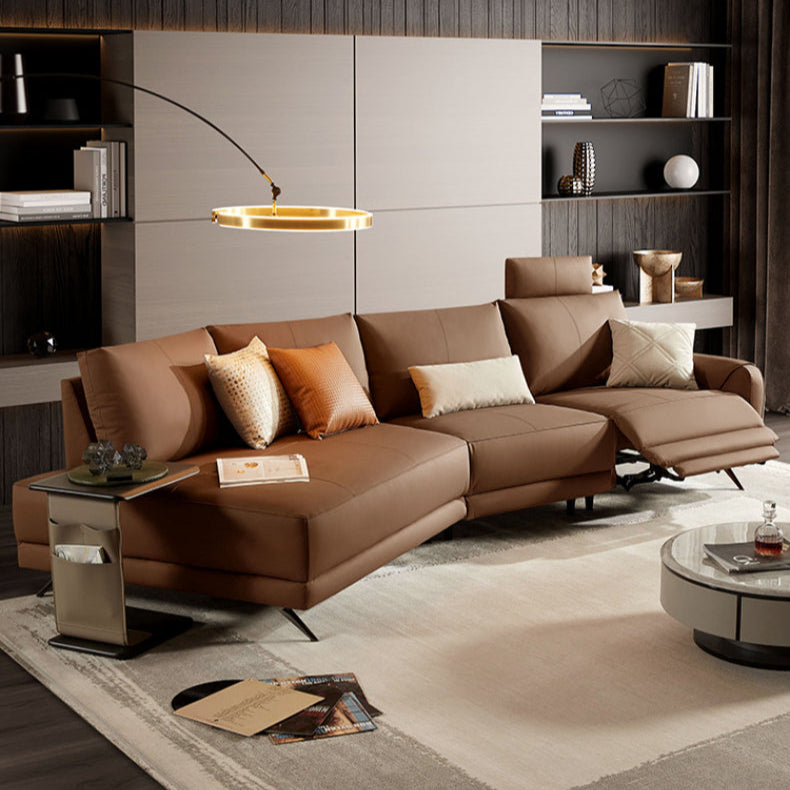 KUKA #6129 3-Seater Length 3.4m Top Grain Leather Electric Recliner Daybed Sofa (Factory Direct) picket and rail