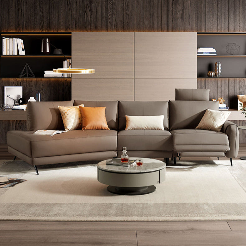 KUKA #6129 3-Seater Length 3.4m Top Grain Leather Electric Recliner Daybed Sofa (Factory Direct) picket and rail