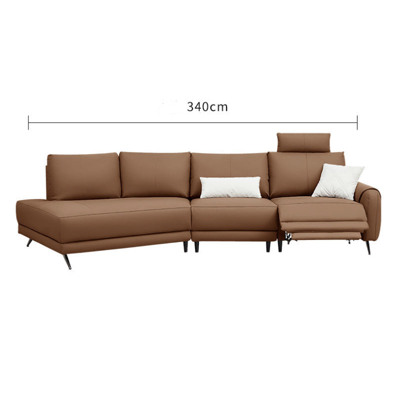 KUKA #6129 3-Seater Length 3.4m Top Grain Leather Electric Recliner Daybed Sofa (Factory Direct) picket and rail