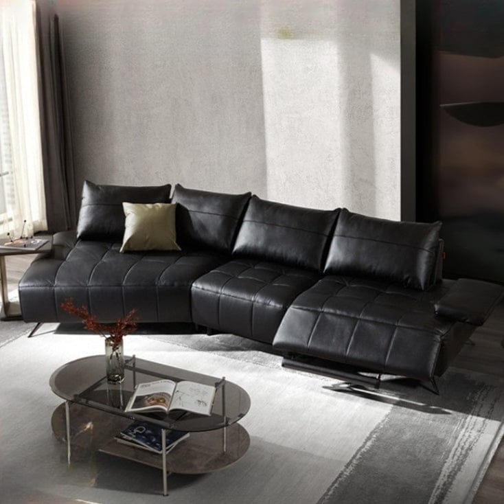 KUKA #6130 3-Seater 3.57m Top Grain Leather Electric Recliner Daybed Sofa (Factory Direct) picket and rail