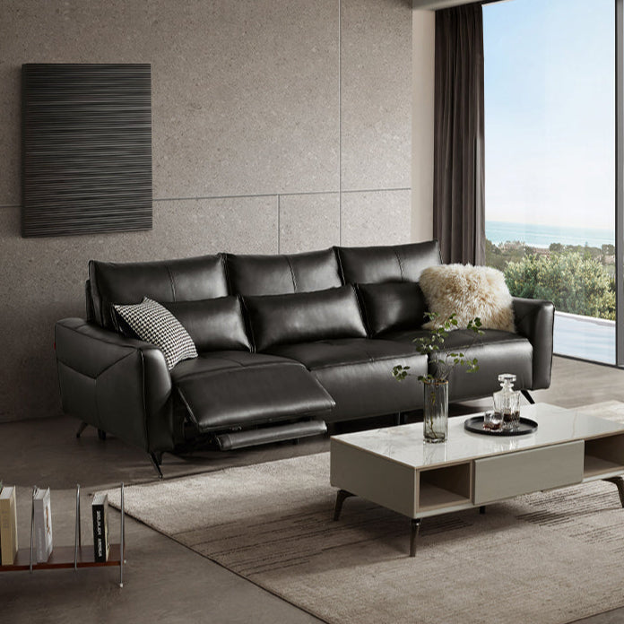 KUKA #6135 3-Seater Zero Wall Top Grain Leather Electric Recliner Sofa (Factory Direct) picket and rail