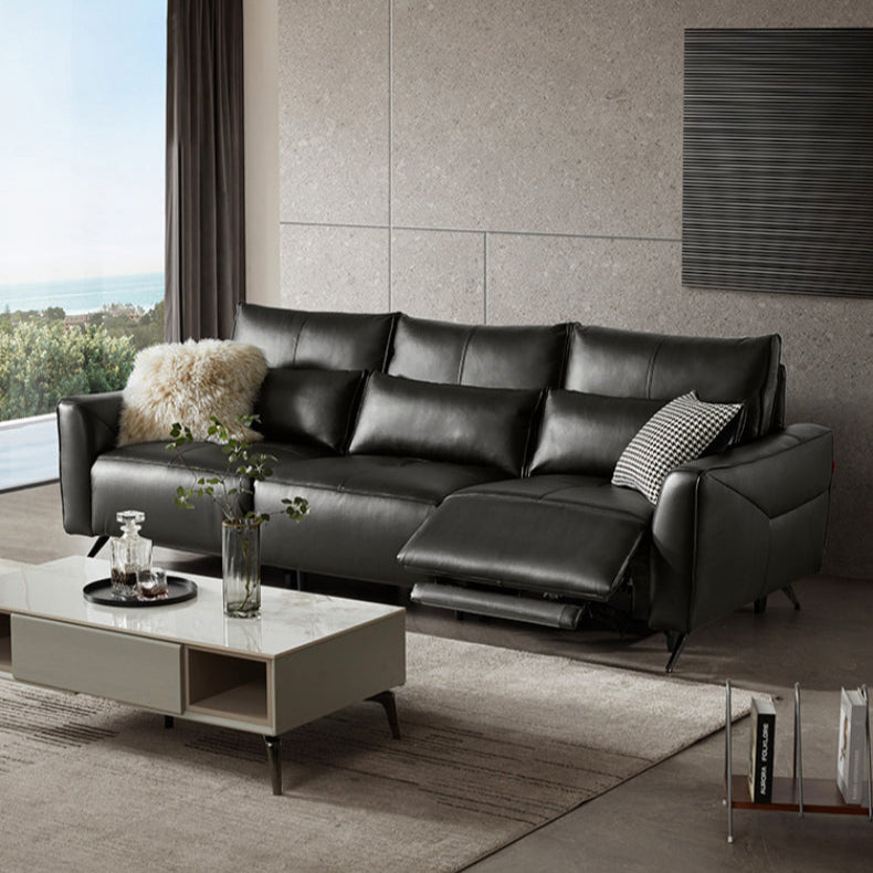 KUKA #6135 3-Seater Zero Wall Top Grain Leather Electric Recliner Sofa (Factory Direct) picket and rail