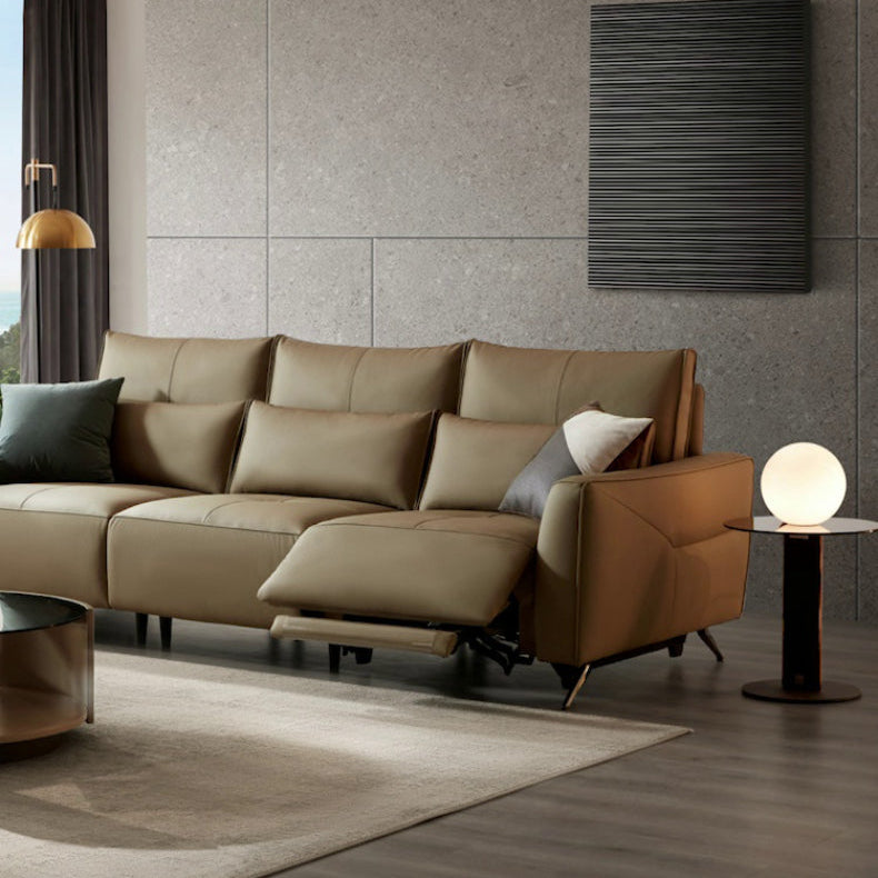 KUKA #6135 3-Seater Zero Wall Top Grain Leather Electric Recliner Sofa (Factory Direct) picket and rail