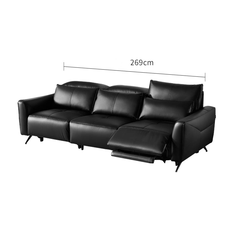 KUKA #6135 3-Seater Zero Wall Top Grain Leather Electric Recliner Sofa (Factory Direct) picket and rail