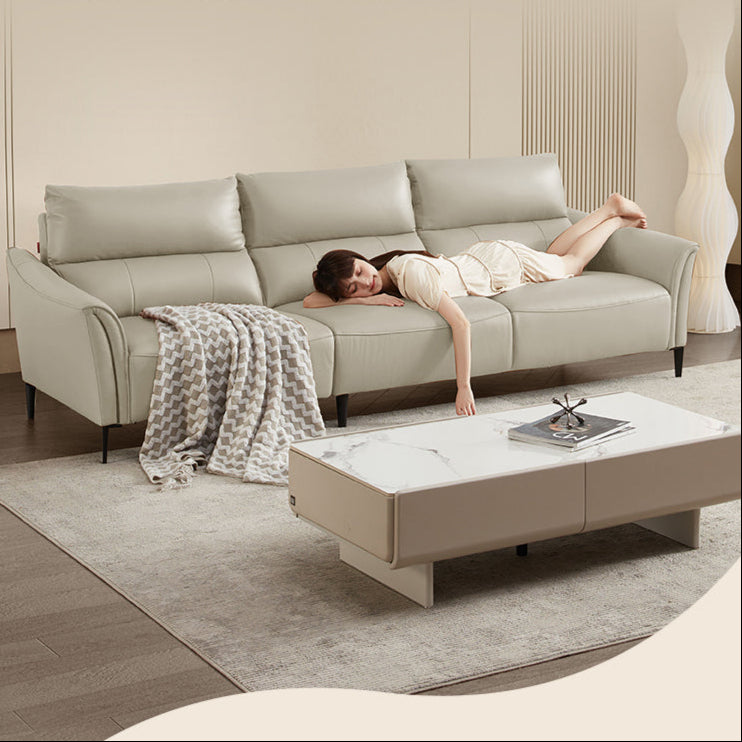 KUKA #6155 3-Seater Zero Wall Top Grain Leather Electric Recliner Sofa (Factory Direct) picket and rail