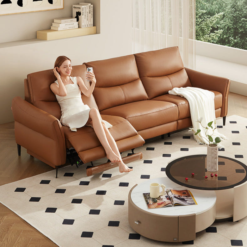 KUKA #6160 3-Seater Zero Wall Top Grain Leather Electric Recliner Sofa (Factory Direct) picket and rail