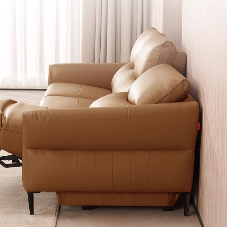 KUKA #6160 3-Seater Zero Wall Top Grain Leather Electric Recliner Sofa (Factory Direct) picket and rail