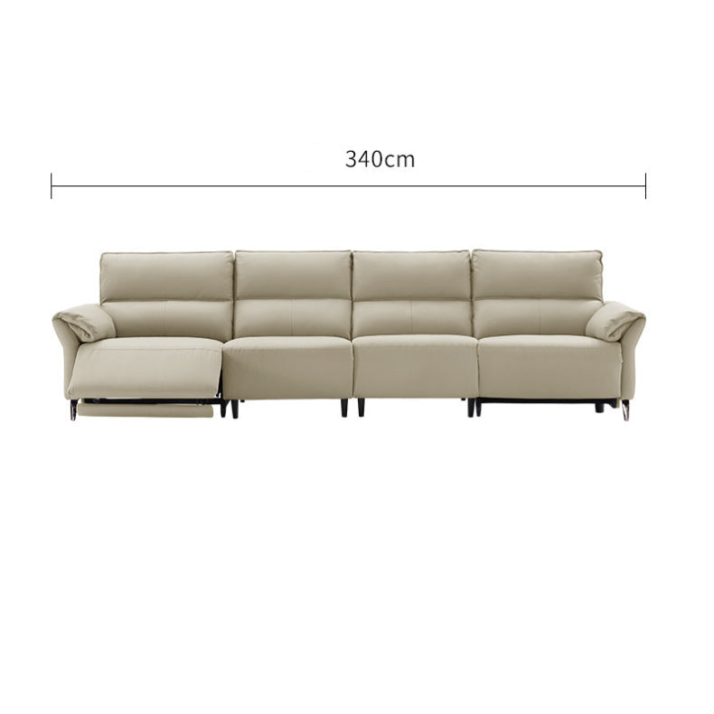 KUKA #6177 3-Seater Zero Wall Top Grain Leather Electric Recliner Sofa (Factory Direct) picket and rail