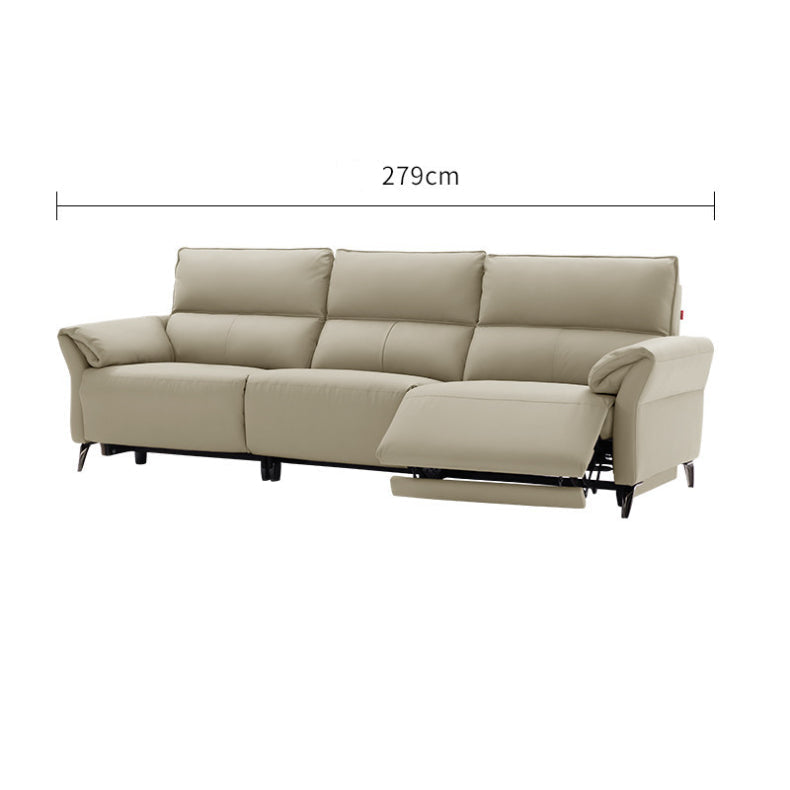 KUKA #6177 3-Seater Zero Wall Top Grain Leather Electric Recliner Sofa (Factory Direct) picket and rail