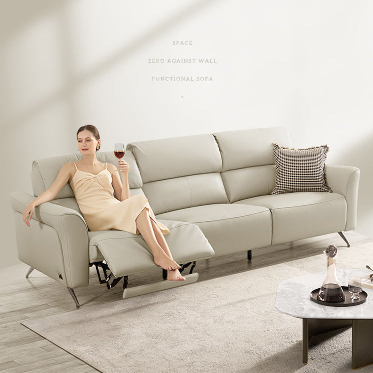 KUKA #6183 3-Seater Zero Wall Top Grain Leather Electric Recliner Sofa (Factory Direct) picket and rail