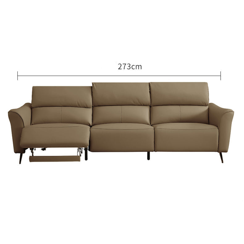 KUKA #6183 3-Seater Zero Wall Top Grain Leather Electric Recliner Sofa (Factory Direct) picket and rail