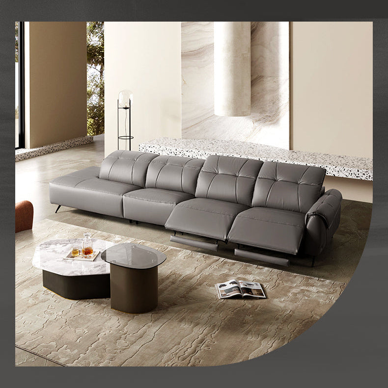 KUKA #6185 3-Seater Zero Wall Top Grain Leather Electric Recliner Sofa (Factory Direct) picket and rail