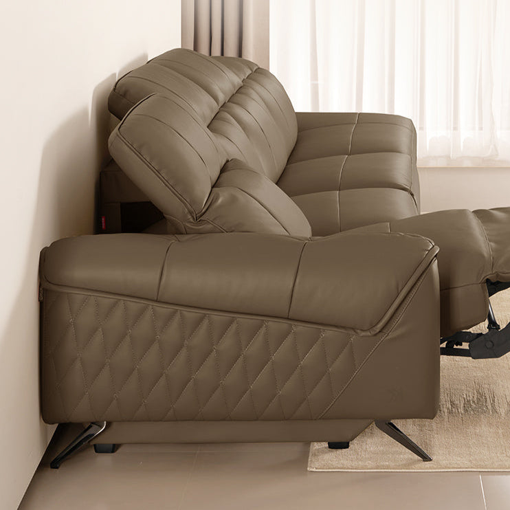 KUKA #6185 3-Seater Zero Wall Top Grain Leather Electric Recliner Sofa (Factory Direct) picket and rail
