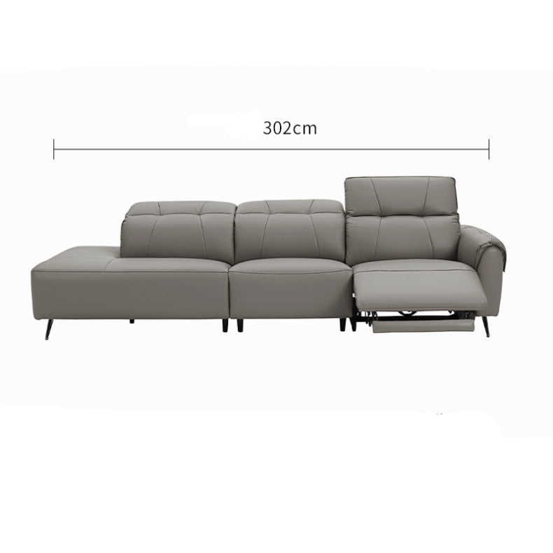 KUKA #6185 3-Seater Zero Wall Top Grain Leather Electric Recliner Sofa (Factory Direct) picket and rail