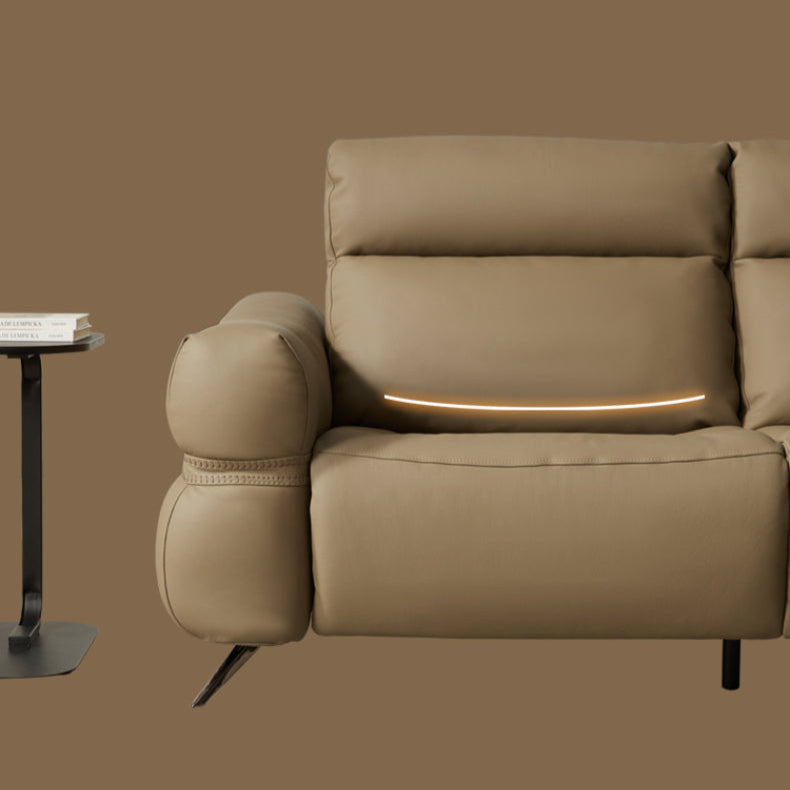 KUKA #6188 3-Seater 2.87m Zero Wall Top Grain Leather Electric Recliner Sofa (Factory Direct) picket and rail