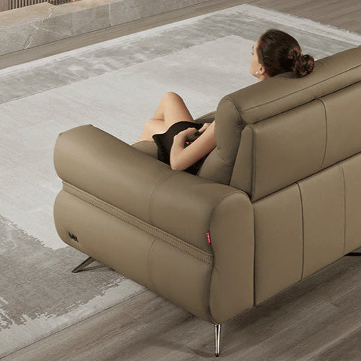 KUKA #6188 3-Seater 2.87m Zero Wall Top Grain Leather Electric Recliner Sofa (Factory Direct) picket and rail