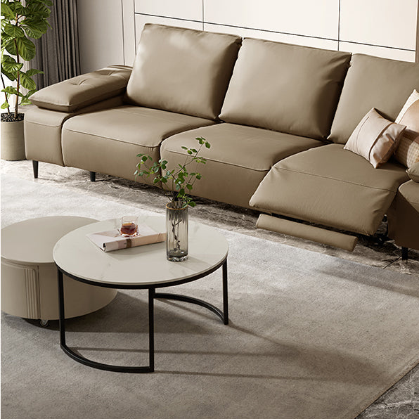 KUKA #6193 3-Seater Length 3m Zero Wall Top Grain Leather Electric Recliner Sofa (Factory Direct) picket and rail