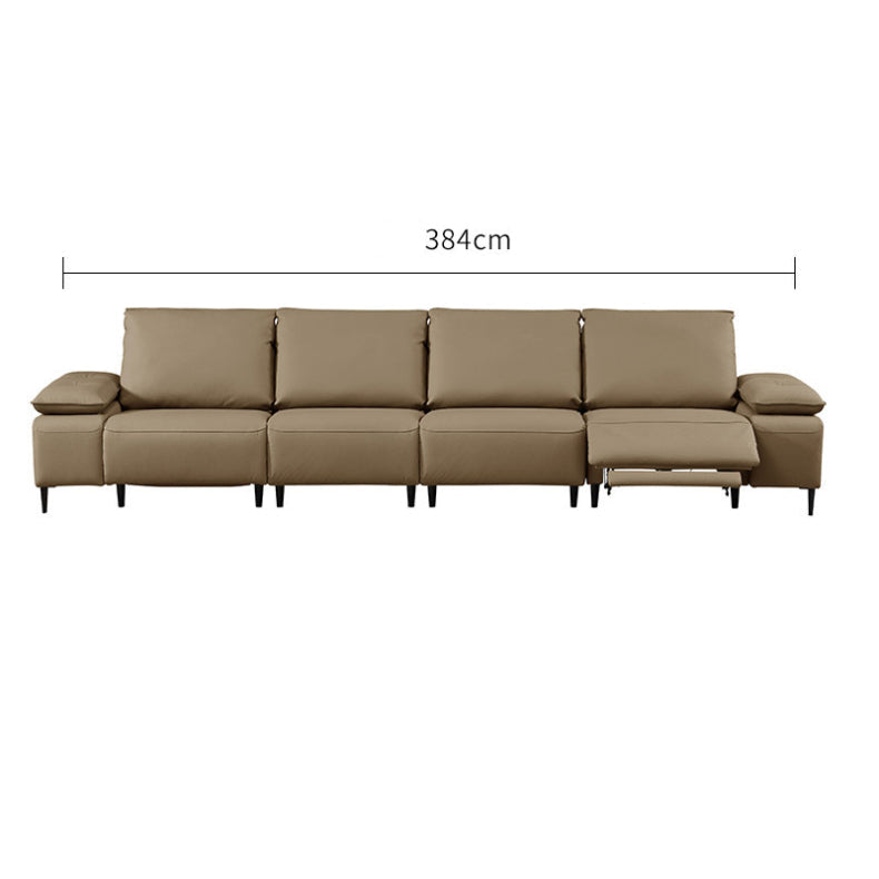 KUKA #6193 3-Seater Length 3m Zero Wall Top Grain Leather Electric Recliner Sofa (Factory Direct) picket and rail