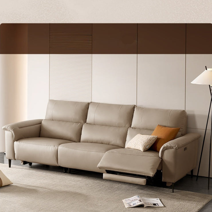 KUKA #6196 3-Seater Zero Wall Top Grain Leather Electric Recliner Sofa (Factory Direct) picket and rail