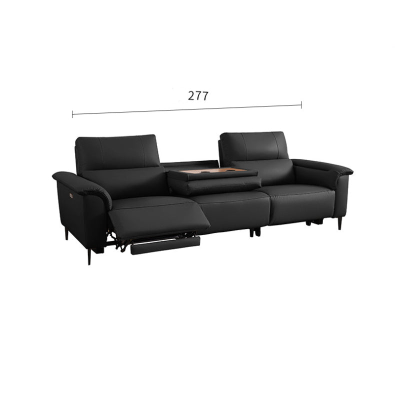KUKA #6196 3-Seater Zero Wall Top Grain Leather Electric Recliner Sofa (Factory Direct) picket and rail