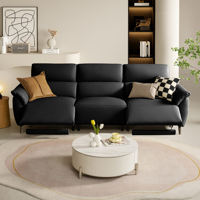 KUKA #6197 3-Seater Zero Wall Top Grain Leather Electric Recliner Sofa (Factory Direct) picket and rail