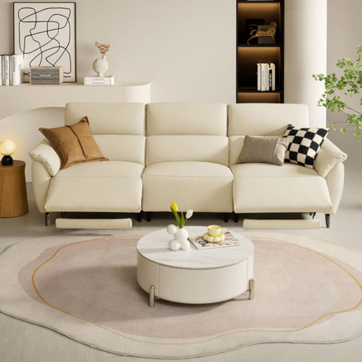 KUKA #6197 3-Seater Zero Wall Top Grain Leather Electric Recliner Sofa (Factory Direct) picket and rail