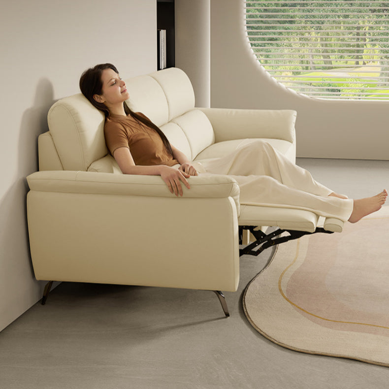 KUKA #6197 3-Seater Zero Wall Top Grain Leather Electric Recliner Sofa (Factory Direct) picket and rail