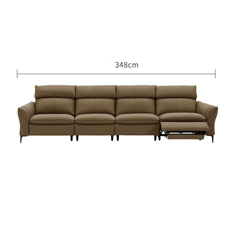 KUKA #6205 3-Seater Zero Wall Top Grain Leather Electric Recliner Sofa (Factory Direct) picket and rail