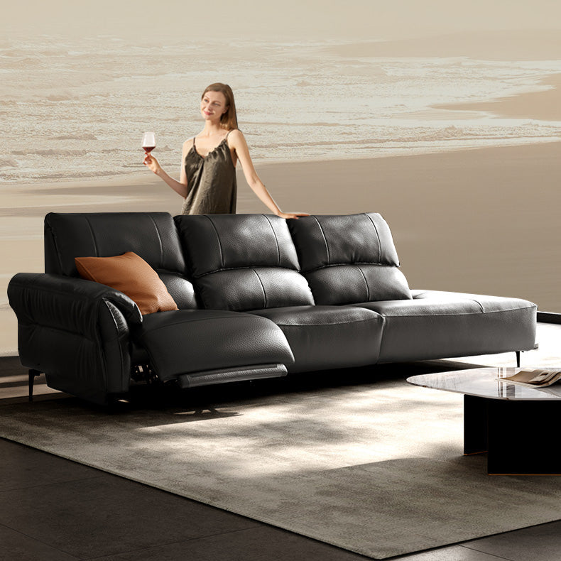 KUKA #6219 3-Seater Length 2.7m Zero Wall Top Grain Leather Electric Recliner Daybed Sofa (Factory Direct) picket and rail