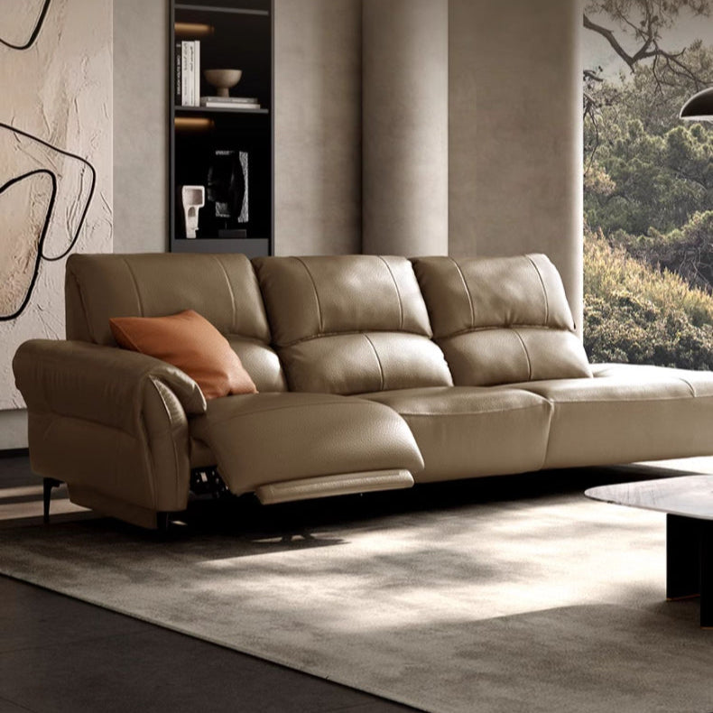KUKA #6219 3-Seater Length 2.7m Zero Wall Top Grain Leather Electric Recliner Daybed Sofa (Factory Direct) picket and rail