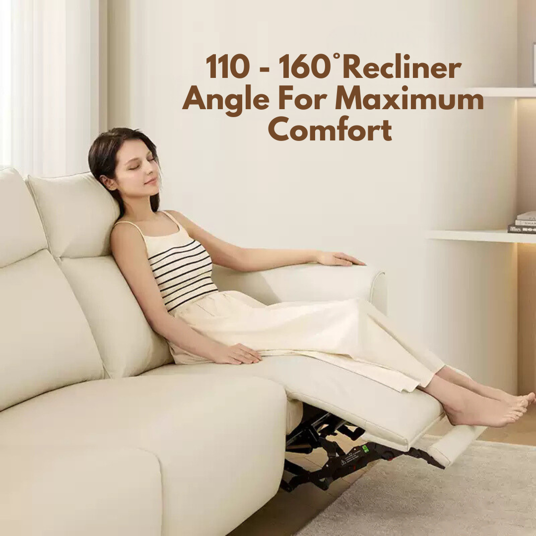 KUKA #7003 3-Seater Performance Fabric Electric Recliner Sofa (Factory Direct) picket and rail