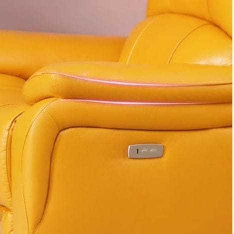 KUKA #A006 1-Seater Minimalist Design Top Grain Leather Electric Rocking Recliner (Factory Direct) picket and rail