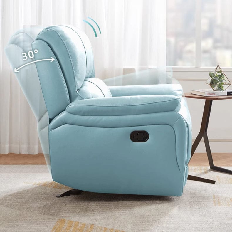 KUKA #A006 1-Seater Minimalist Design Top Grain Leather Electric Rocking Recliner (Factory Direct) picket and rail