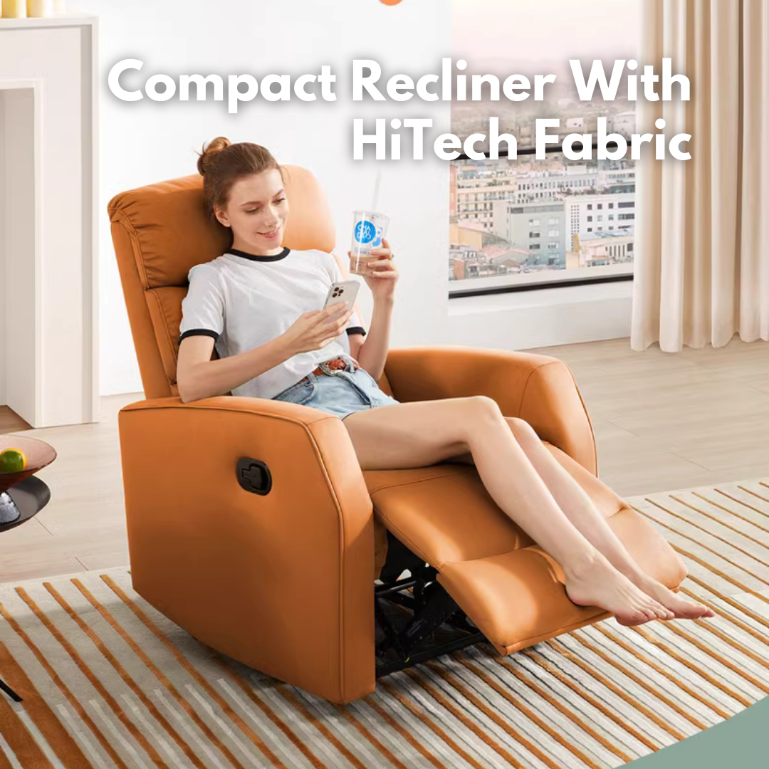 KUKA #A025 1-Seater Performance Leather Manual Recliner Sofa (Factory Direct) picket and rail