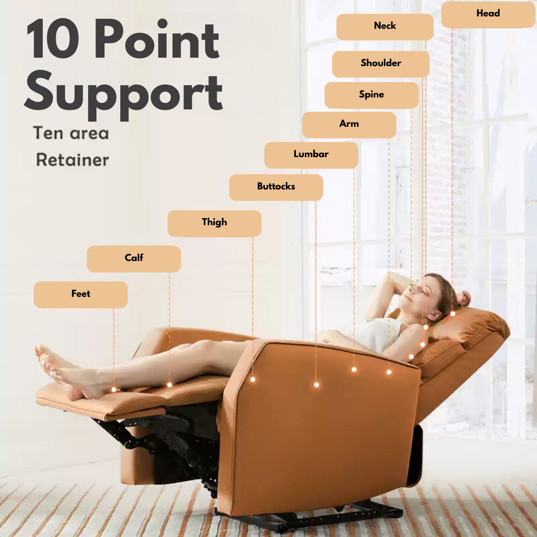 KUKA #A025 1-Seater Performance Leather Manual Recliner Sofa (Factory Direct) picket and rail