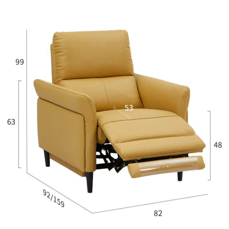 KUKA #A027 1-Seater Minimalist Design Top Grain Leather Electric Recliner (Factory Direct) picket and rail