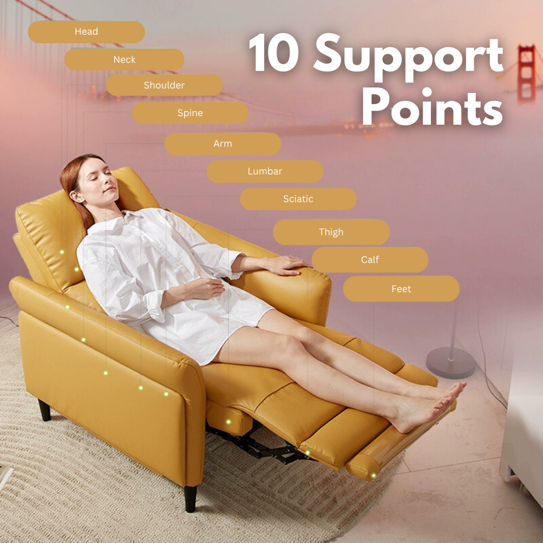 KUKA #A027 1-Seater Performance Leather Electric Recliner Sofa (Factory Direct) picket and rail