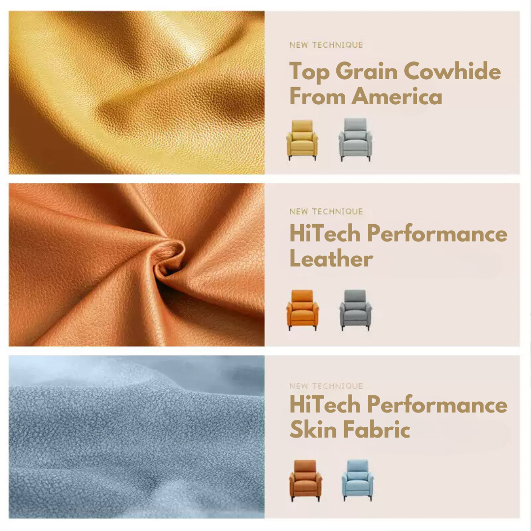 KUKA #A027 1-Seater Performance Leather Electric Recliner Sofa (Factory Direct) picket and rail