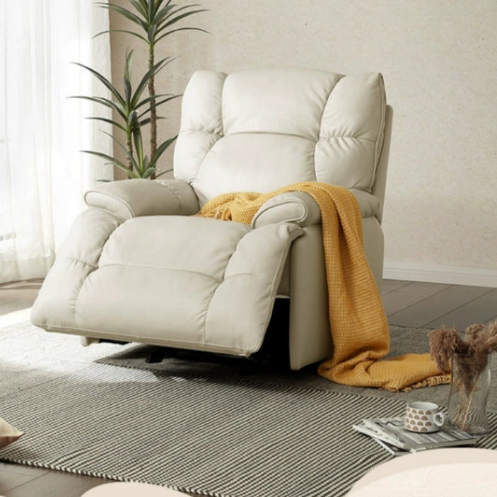 KUKA #A029 1-Seater Minimalist Design Top Grain Leather Electric Rocking Recliner (Factory Direct) picket and rail