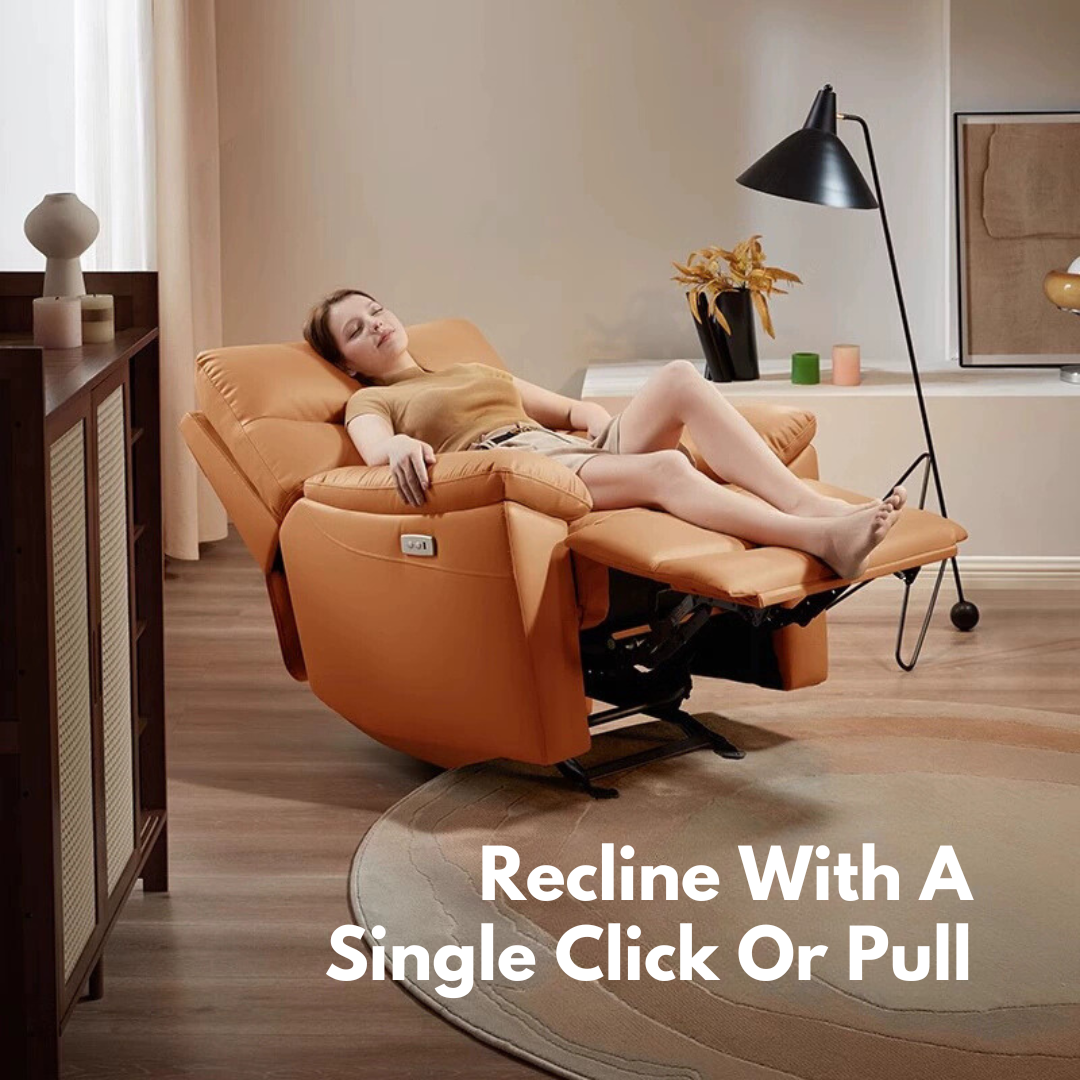 KUKA #A062 1-Seater Performance Leather Electric Recliner Sofa with Rocking Function (Factory Direct) picket and rail