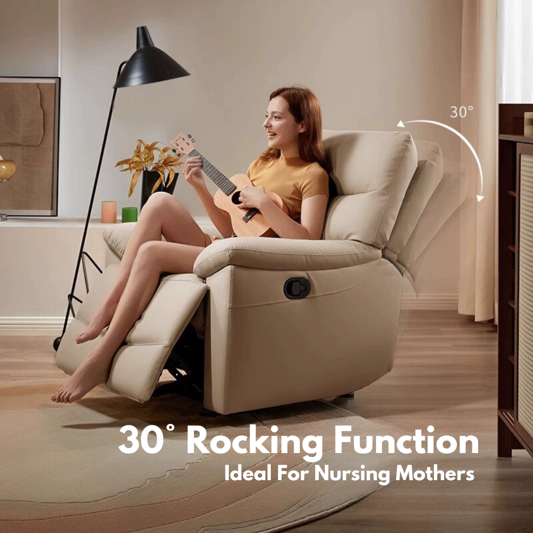 KUKA #A062 1-Seater Performance Leather Electric Recliner Sofa with Rocking Function (Factory Direct) picket and rail