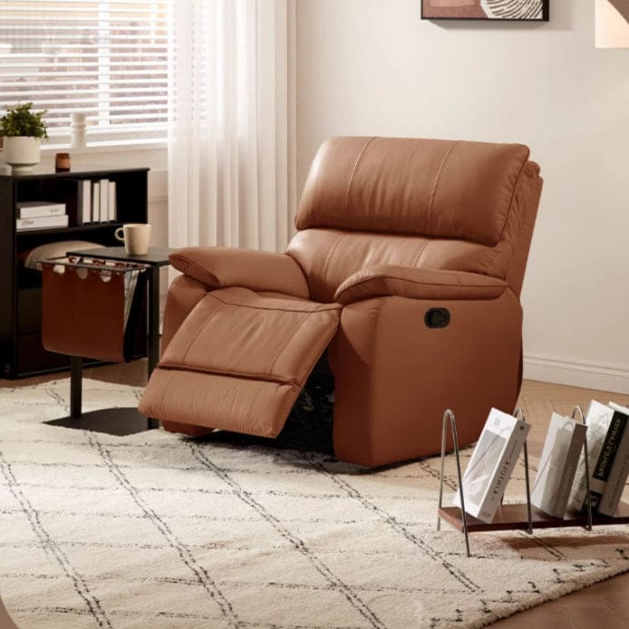 KUKA #A066 1-Seater Minimalist Design Top Grain Leather Electric Rocking Recliner (Factory Direct) picket and rail