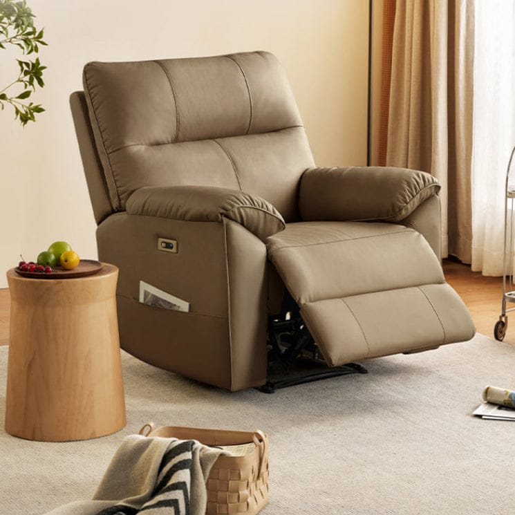KUKA #A090 1-Seater Minimalist Design Top Grain Leather Electric Recliner (Factory Direct) picket and rail